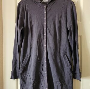 Linea Leisure Louis Dell'Olio Long Black Cotton Hoodie Jacket